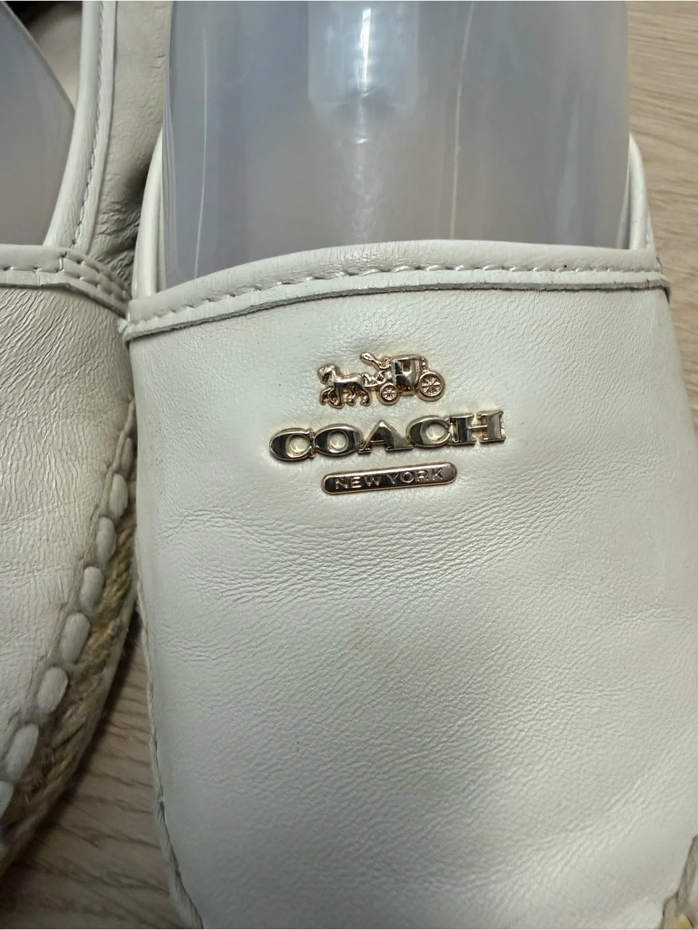 Coach Leather Off White Espadrilles Slip or Slide On Flats Size 7.5B